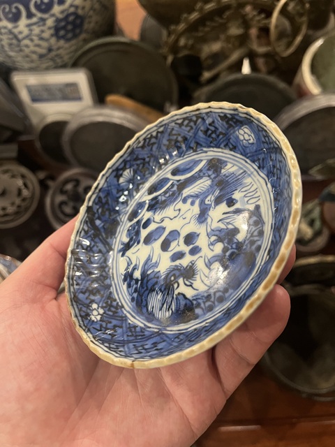 古玩陶瓷清代青花盤拍賣,當前價格299元