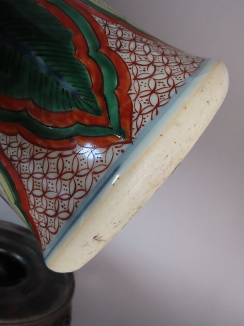 古玩陶瓷五彩花觚真品鑒賞圖