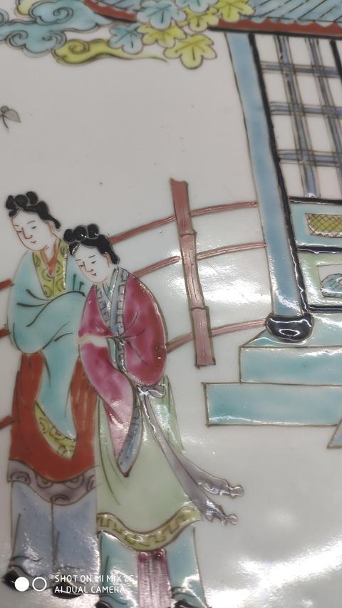 古玩陶瓷日本大正彩繪人物紋盤真品鑒賞圖