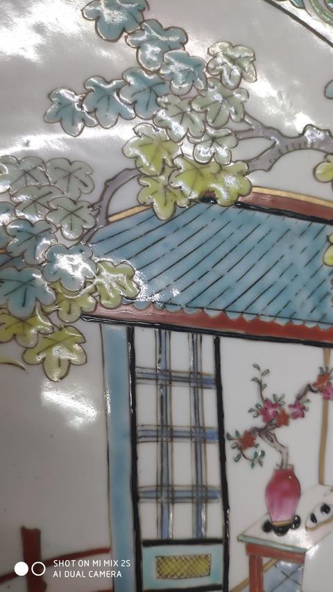 古玩陶瓷日本大正彩繪人物紋盤真品鑒賞圖