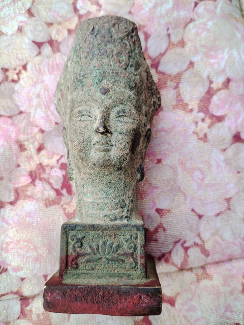 古玩銅器佛首印真品鑒賞圖