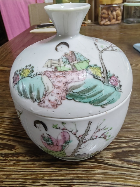 古玩陶瓷侍女糖缸真品鑒賞圖