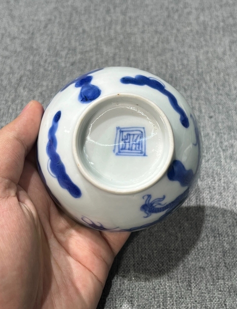 古玩陶瓷雍正過墻龍碗真品鑒賞圖