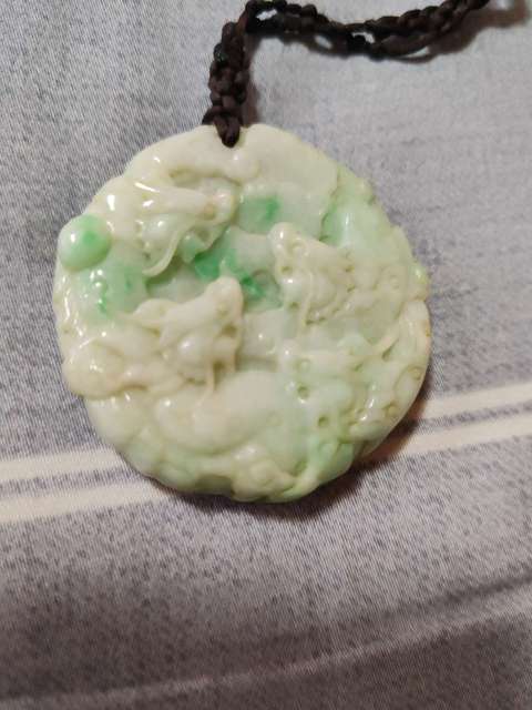 古玩玉器翡翠九龍牌真品鑒賞圖