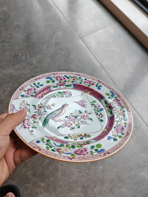 古玩陶瓷花鳥(niǎo)紋盤(pán)真品鑒賞圖