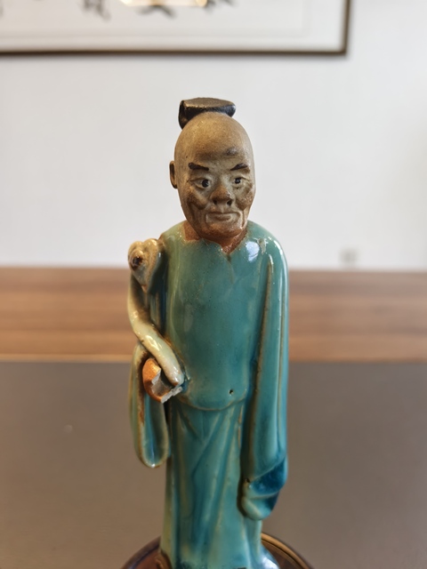 古玩陶瓷晚清石灣窯仙官造像真品鑒賞圖