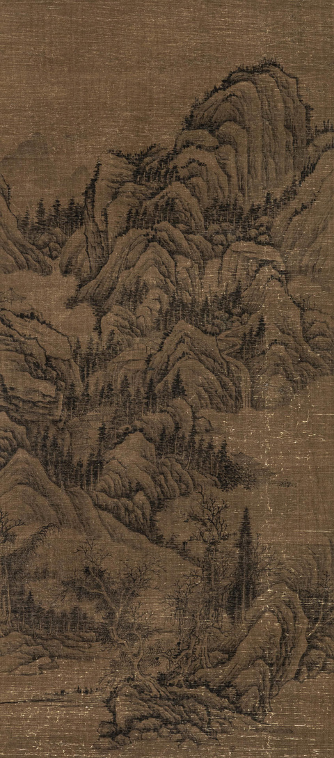 古玩字畫佚名水墨山水立軸真品鑒賞圖