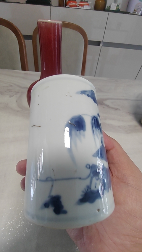 古玩陶瓷青花山水人物紋筆筒真品鑒賞圖