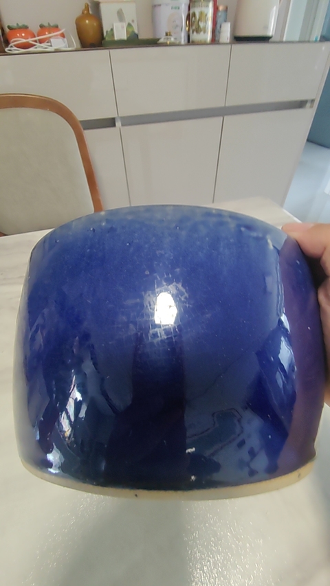 古玩陶瓷祭藍釉缸真品鑒賞圖