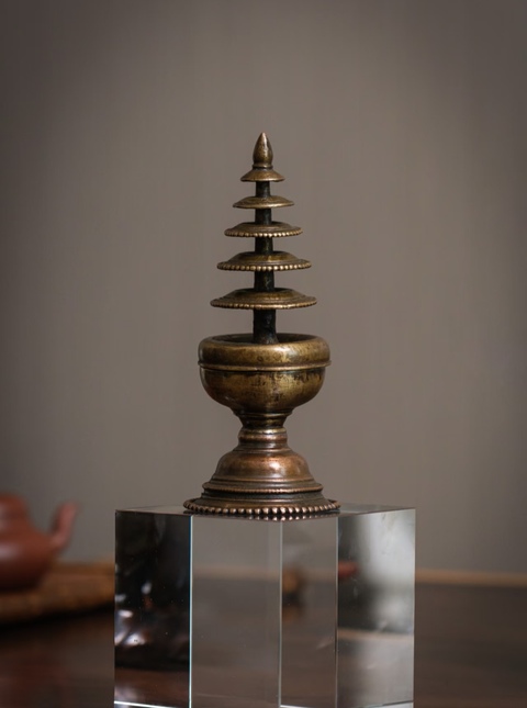 古玩銅器佛塔真品鑒賞圖