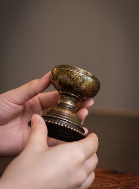 古玩銅器佛塔真品鑒賞圖
