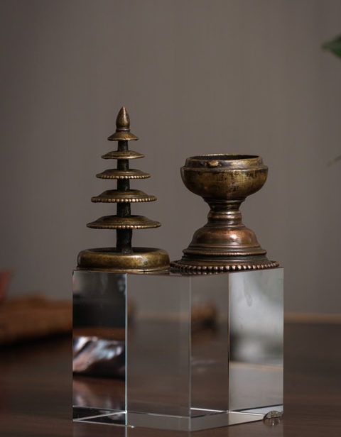古玩銅器佛塔真品鑒賞圖