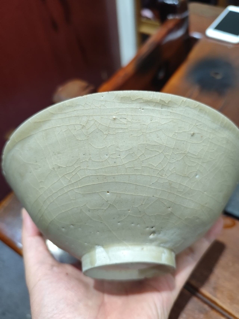 古玩陶瓷宋代湖田窯刻花葵口碗真品鑒賞圖