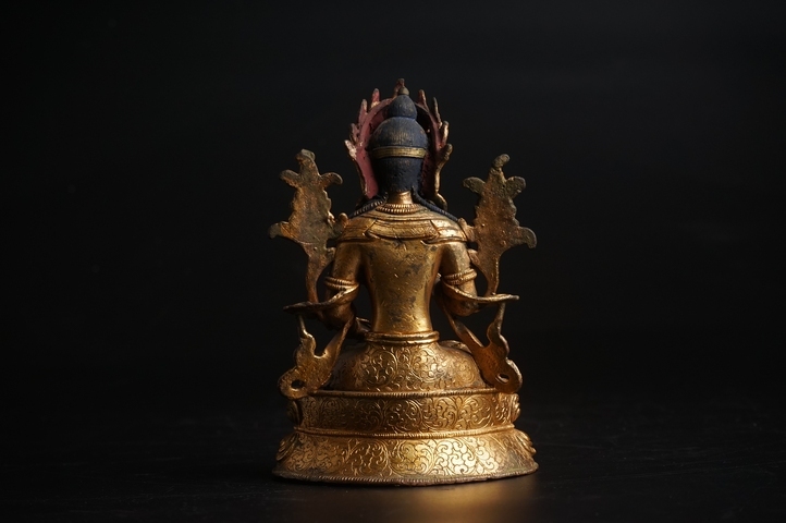 古玩銅器清代·銅鎏金度母坐像真品鑒賞圖
