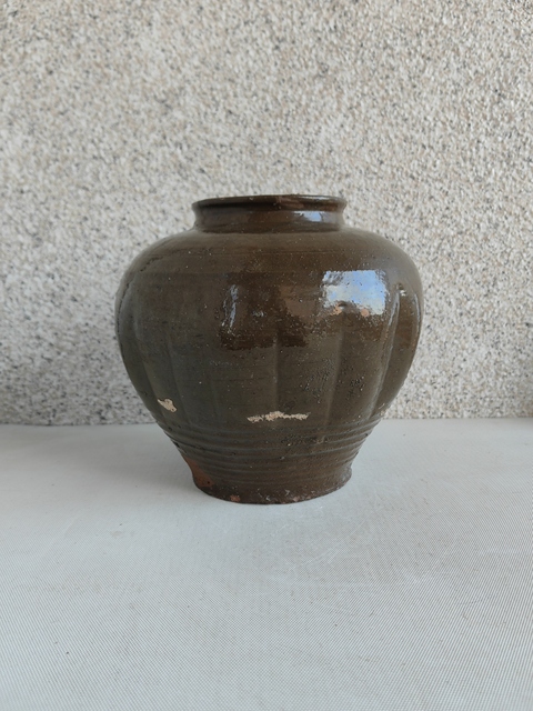古玩陶瓷茶葉末釉瓜楞罐拍賣,當前價格580元