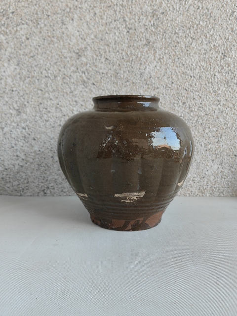 古玩陶瓷茶葉末釉瓜楞罐拍賣,當前價格580元