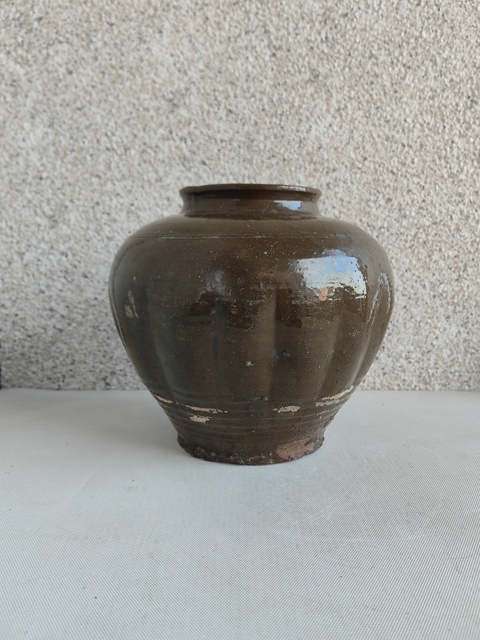 古玩陶瓷茶葉末釉瓜楞罐拍賣,當前價格580元