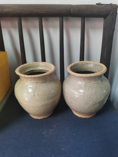 古玩陶瓷元代影青罐一對拍賣,當前價格750元