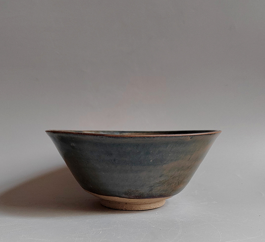 古玩陶瓷元明窯變黑釉茶碗拍賣,當前價格38元