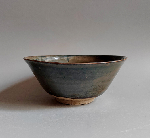 古玩陶瓷磁州窯窯變黑釉茶碗真品鑒賞圖