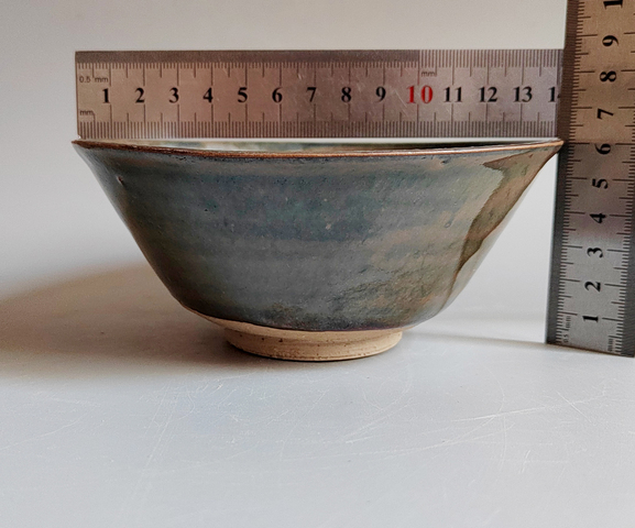 古玩陶瓷磁州窯窯變黑釉茶碗真品鑒賞圖