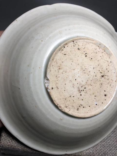 古玩陶瓷青白釉葵口盤真品鑒賞圖