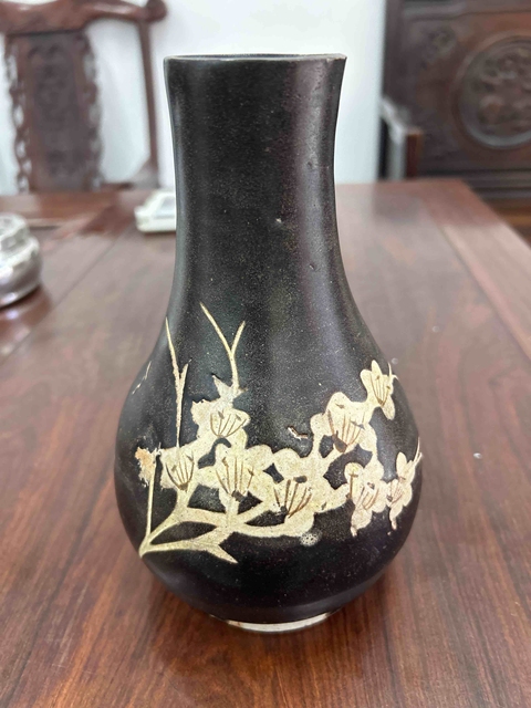 古玩陶瓷吉州窯刻花膽瓶真品鑒賞圖