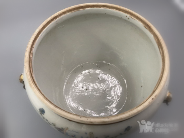 古玩陶瓷【清·人物故事紋粉彩四系粥罐】拍賣，當前價格5888元