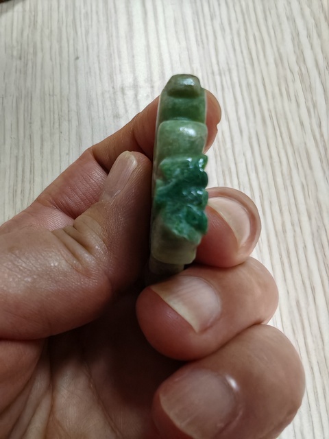 古玩玉器翡翠雕“鳳鳴在竹”佩真品鑒賞圖