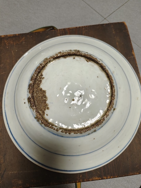 古玩陶瓷明晚·青花鳳凰牡丹紋盤真品鑒賞圖