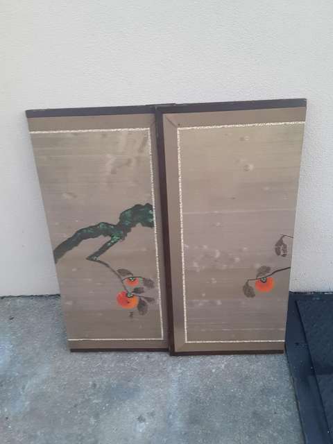 古玩字畫通景四屏真品鑒賞圖