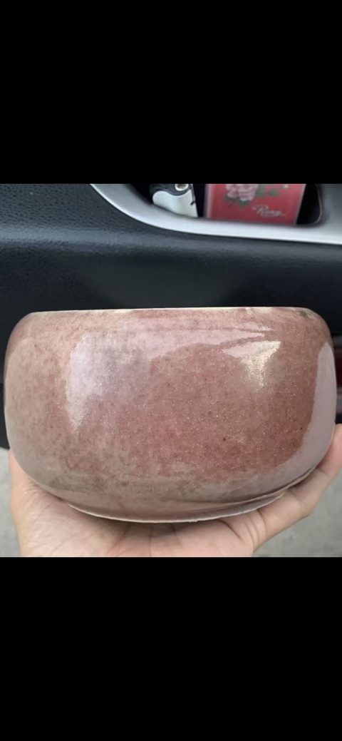 古玩陶瓷豇豆紅釉水洗真品鑒賞圖