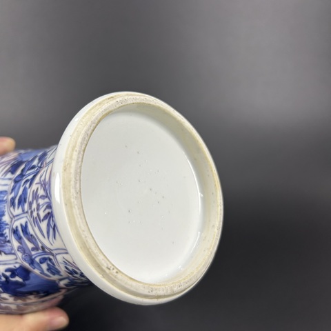 古玩陶瓷清康熙青花折枝花卉紋雞腿瓶拍賣，當前價格150元