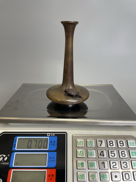 古玩銅器清晚期 鎏金銅瓶拍賣，當前價格390元