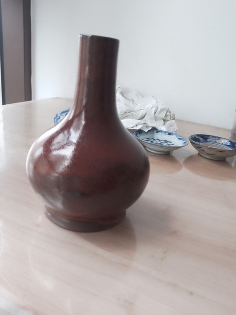 古玩陶瓷褐釉荸薺瓶真品鑒賞圖
