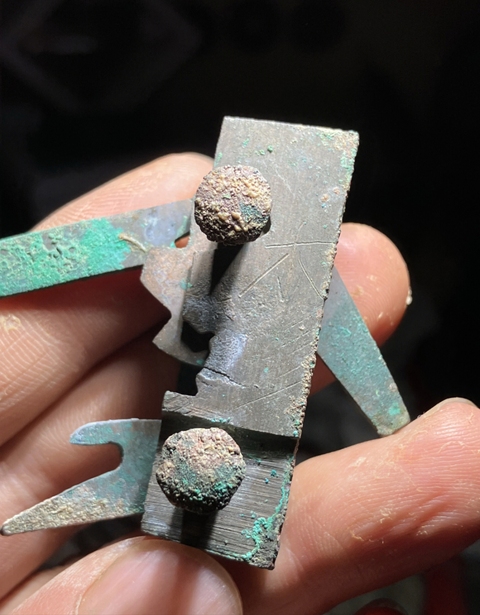 古玩銅器西北干坑青銅弩機真品鑒賞圖