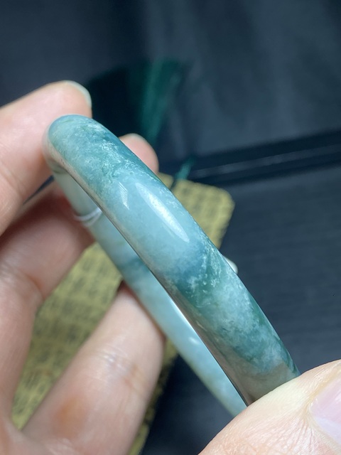 古玩玉器天然翡翠手鐲真品鑒賞圖