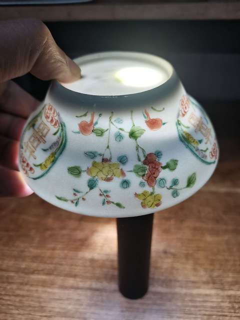 古玩陶瓷清中期道光粉彩花卉紋折腰馬蹄洗(或碗)拍賣,當前價格1300元