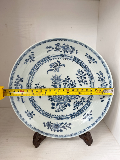 古玩陶瓷清早期青花折枝花卉紋盤拍賣，當前價格688元