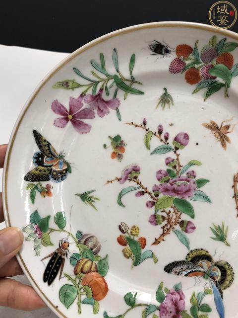 古玩陶瓷清晚·廣彩花蝶紋盤拍賣，當前價格3188元