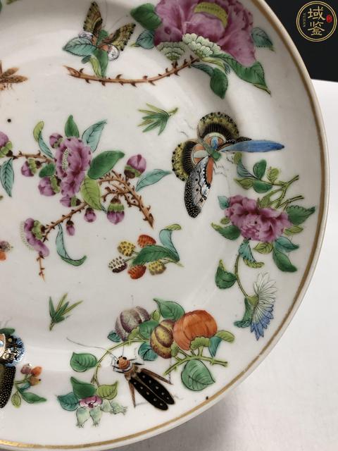 古玩陶瓷清晚·廣彩花蝶紋盤拍賣，當前價格3188元