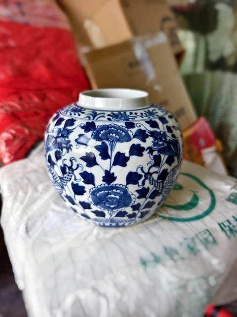 古玩陶瓷花間龍紋青花罐拍賣,當前價格2600元