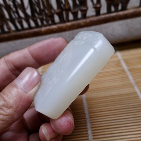 古玩玉器和田玉雕“龍紋牌”真品鑒賞圖