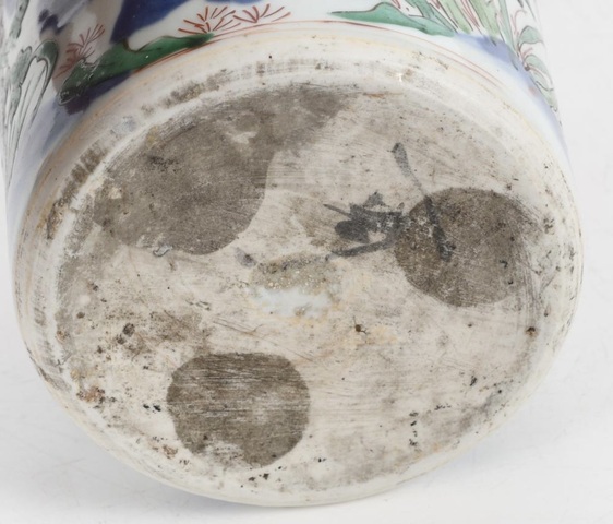 古玩陶瓷五彩花鳥紋桶瓶真品鑒賞圖