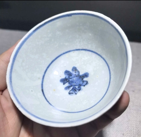 古玩陶瓷明晚期青花碗真品鑒賞圖