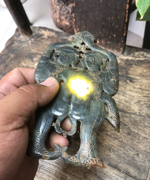 古玩玉器做舊仿漢代“玉舞人”真品鑒賞圖