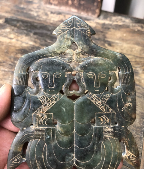 古玩玉器做舊仿漢代“玉舞人”真品鑒賞圖
