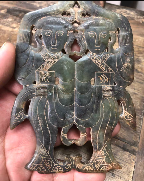 古玩玉器做舊仿漢代“玉舞人”真品鑒賞圖