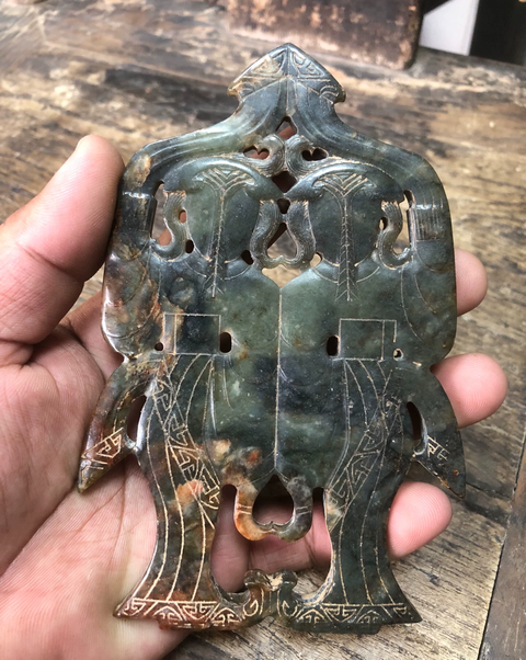 古玩玉器做舊仿漢代“玉舞人”真品鑒賞圖
