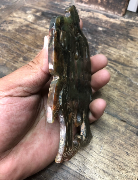 古玩玉器做舊仿漢代“玉舞人”真品鑒賞圖